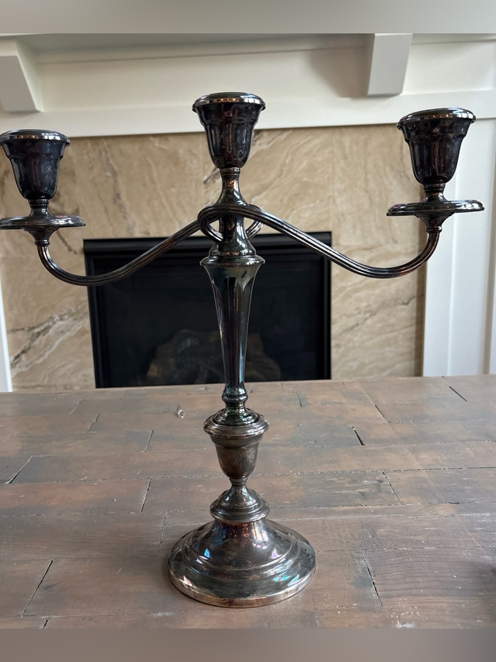 vintage convertible three-light candelabra
